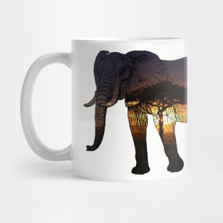 African Elephant Silhouette Mug